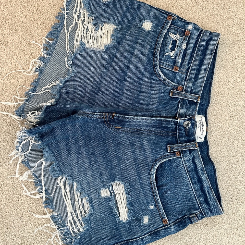 Abercrombie & Fitch Mid Rise Boyfriend Jean Shorts